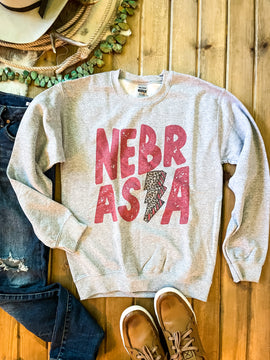 Leopard Lightning Nebraska Sweatshirt