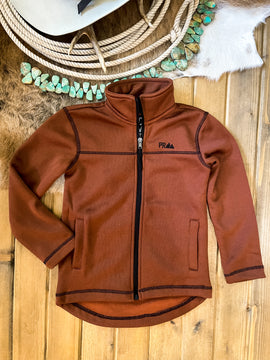 Powder River Youth Rust Full Zip Sweater