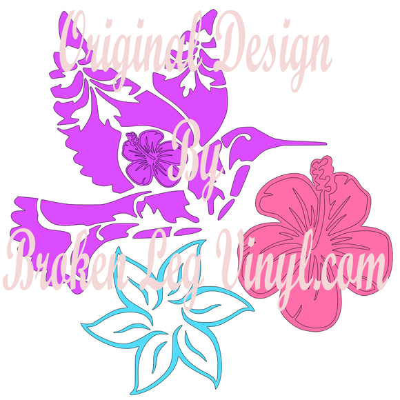 Download Hummingbird And Flowers Svg Broken Leg Vinyl