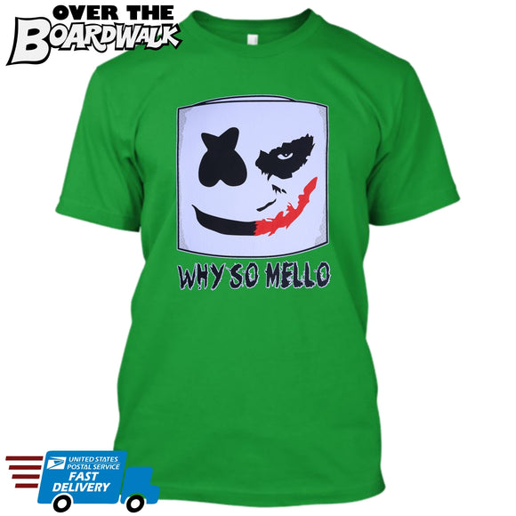 Joker Face Marshmello Smiley Face Dj Why So Mello Youth Sizes Mus Over The Boardwalk Shirts