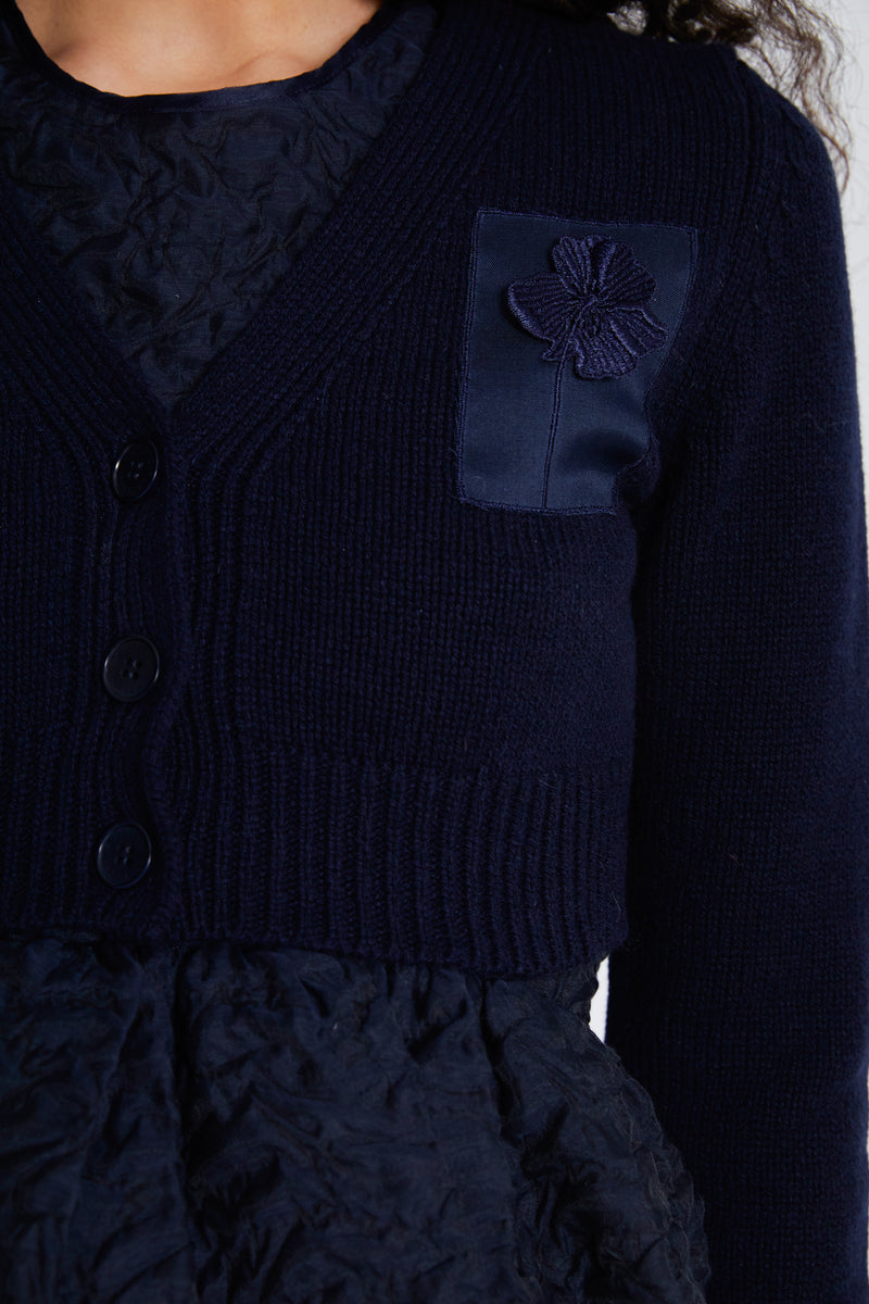 navy blue knitwear