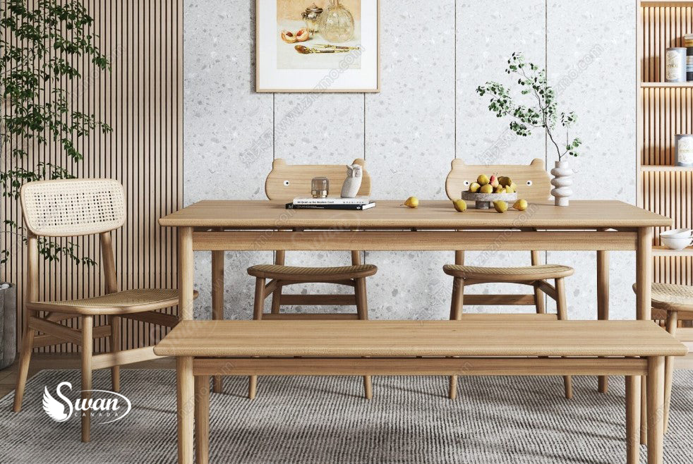 Dining Room with wpc fluted panels