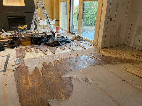 flooring installation in progress