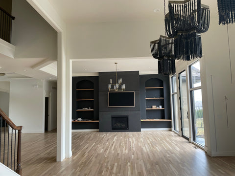 new wood flooring in remodeled living room