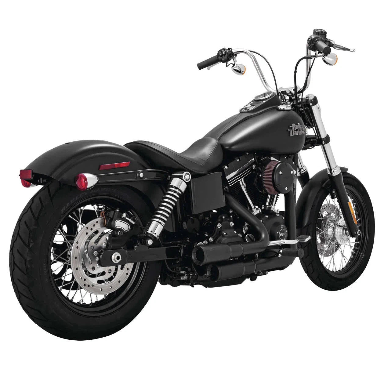 VANCE AND HINES Vance & Hines 46876 VH Mini Grenades 2 2 Full Exhaust Harley Dyna 06 17 Black