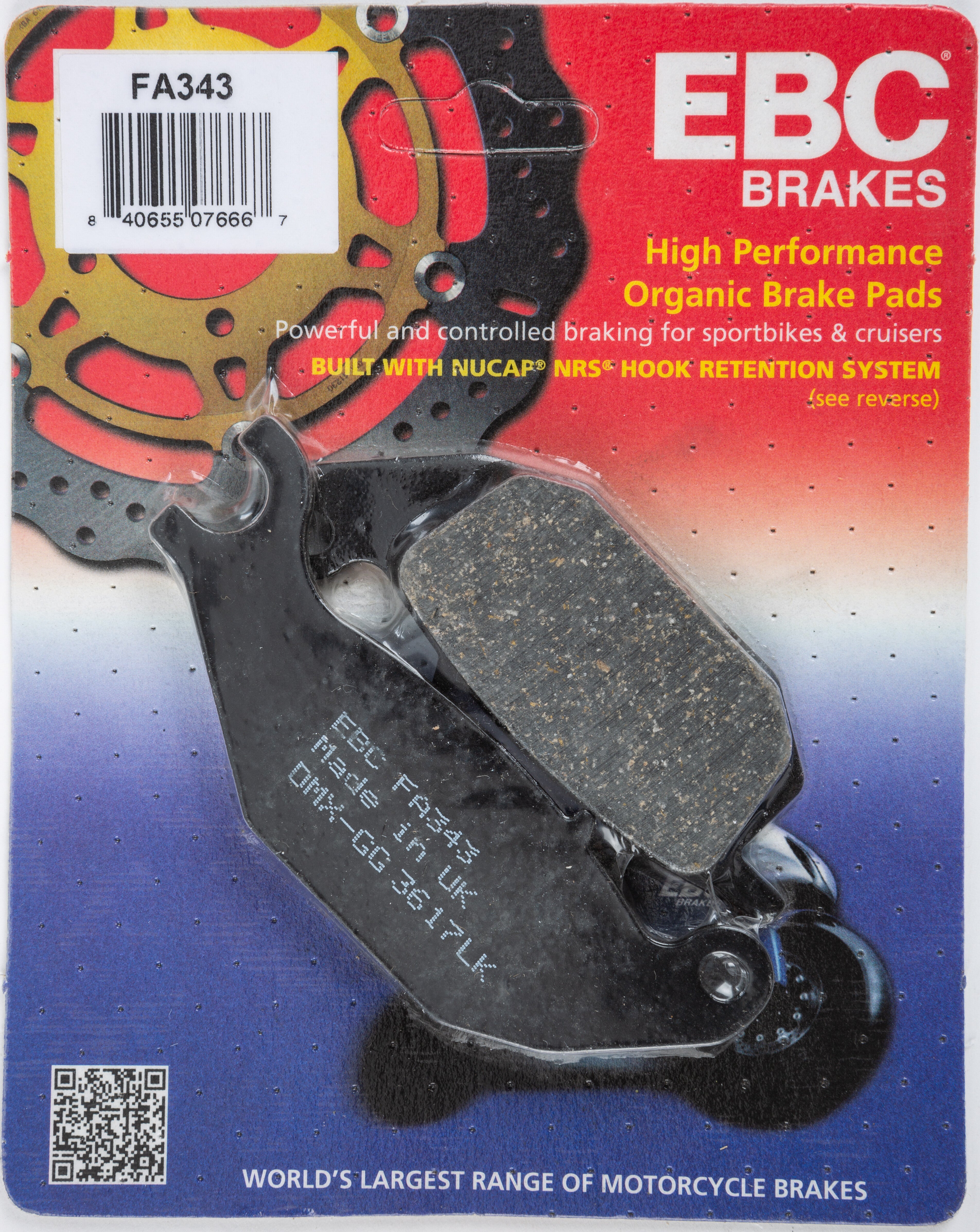 EBC 1 Pair FA Series Organic Replacement Brake Pads MPN FA343