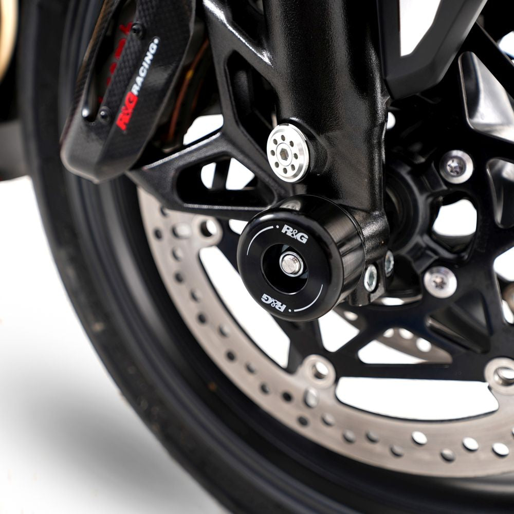 R&G Racing Black Fork Protectors For 2024 2024 Triumph Daytona 660