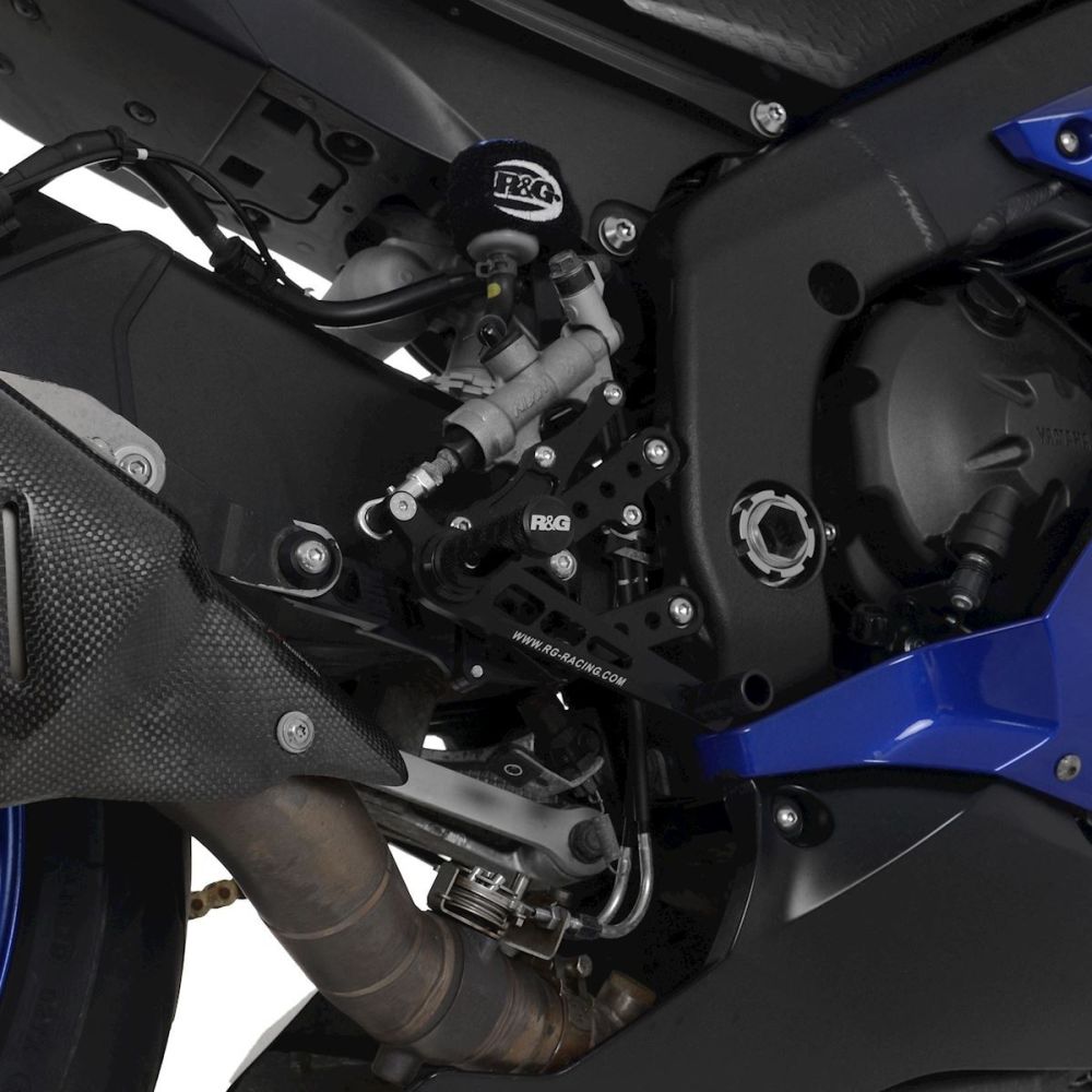 R&G Racing Black Adjustable Rearsets For 2019 2024 Kawasaki Ninja ZX6R ZX636
