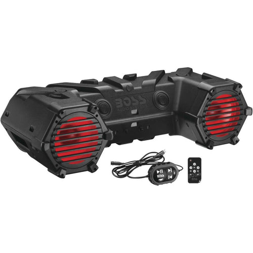 Boss Audio Systems 8" Bluetooth Sound System with LED Bar And Storage Black Plug-and-Play