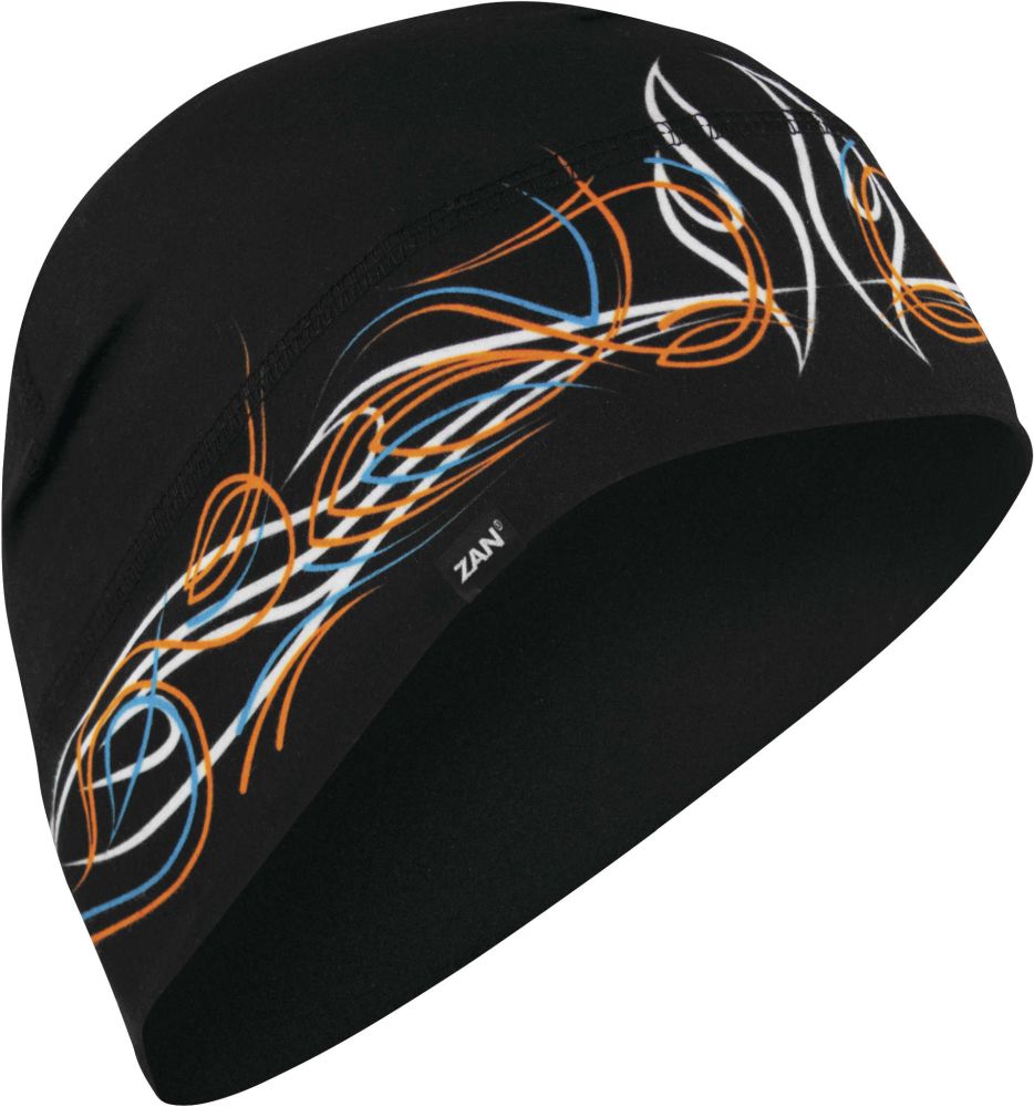 Zan Headgear Helmet Liner/Beanie SportFlex Series All Pinstripe Flame UPF