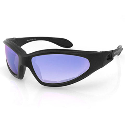 Bobster GXR Black Frame Cyan Mirror Lens Sunglasses Matte