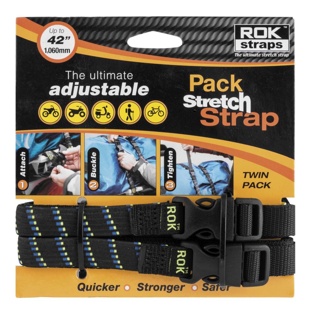 Rok Straps Medium-Duty Tie Down Straps 5/8" W Black/Blue - ROK10305