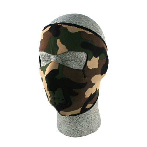 Zan Headgear Full Mask Neoprene Woodland Camo