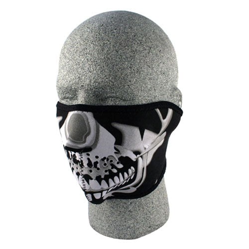 Zan Headgear Half Mask Neoprene Chrome Skull