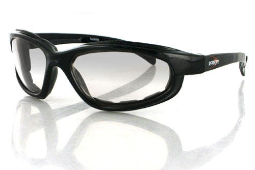 Bobster Fat Boy Gloss Black Frame Clear Photochromic Lens Sunglasses