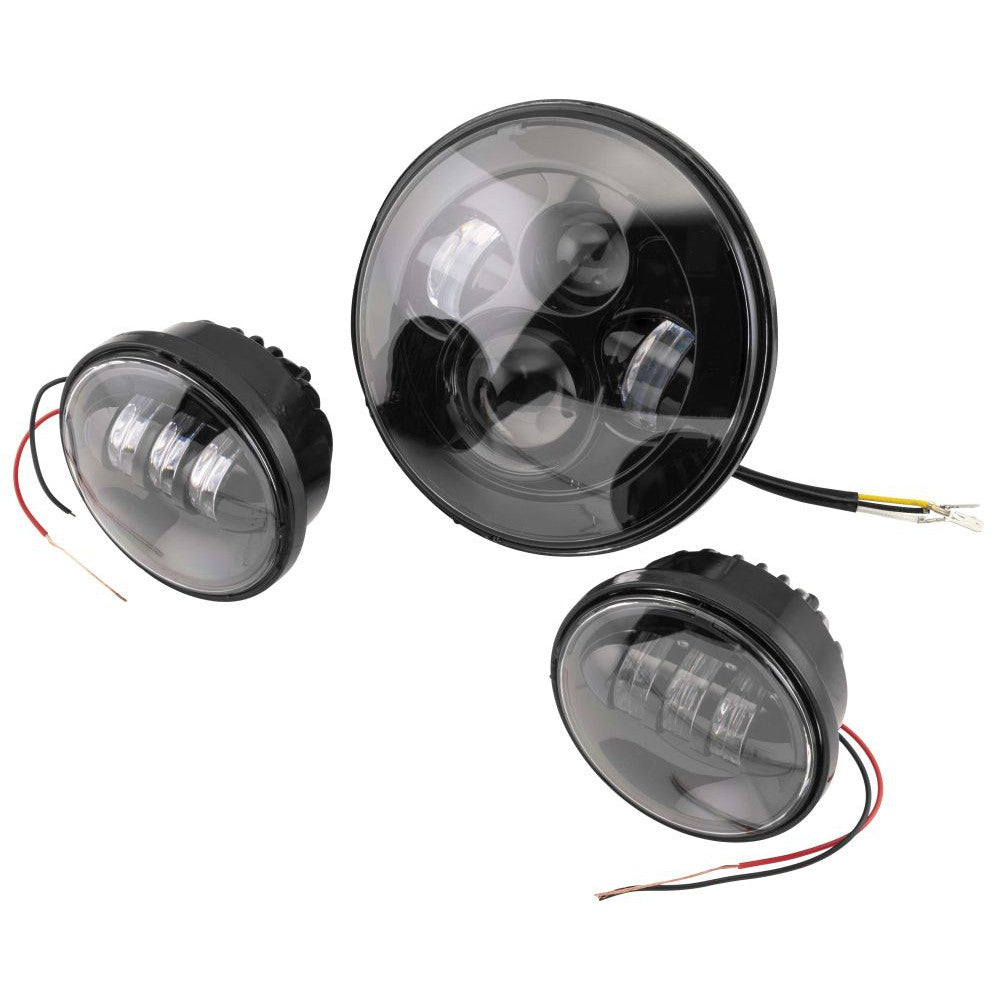 Letric Lighting LED Headlamp and Fog Lamp Kit Black 7"