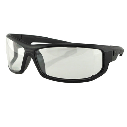 Bobster AXL Gloss Black Frame Clear Lens Sunglasses
