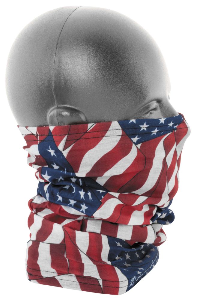 Zan Headgear Motley Tube Fleece Lined Wavy American Flag