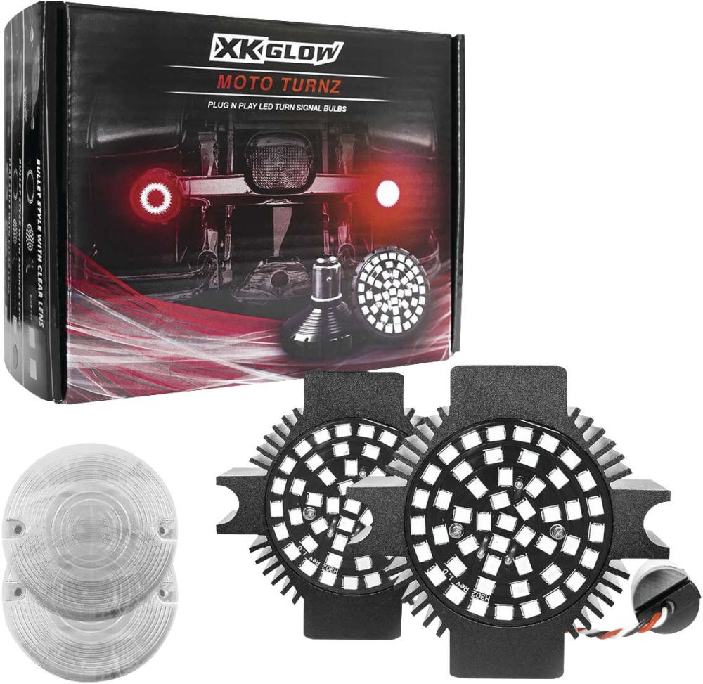 XK Glow LED Turn Signal and Lens Kit Dual Flat Red - XK1157F-RR-C