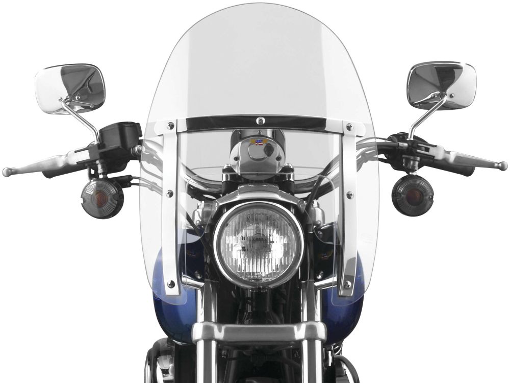 National Cycle Clear Ranger Heavy Duty Windshield With Black Mount Kit, Straight Forks