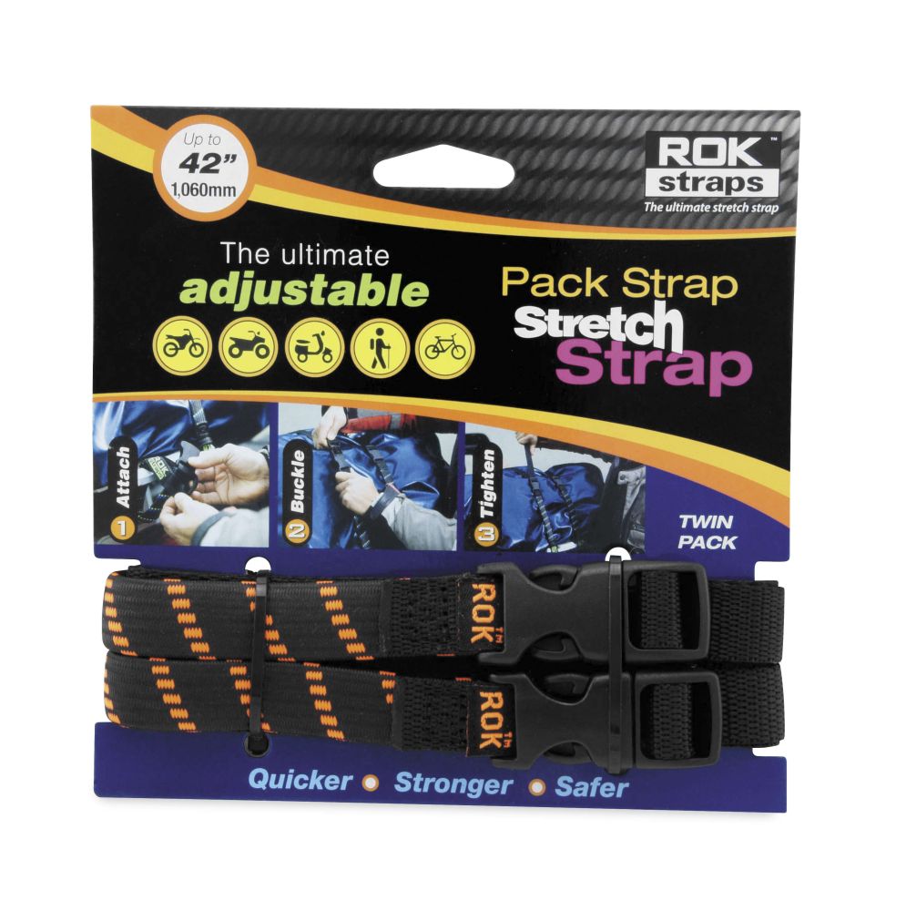 Rok Straps Medium-Duty Tie Down Straps 5/8" W Black/Orange - ROK10306