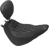 Mustang Wide Tripper Solo Seat Diamond Stitch With Backrest Black 83007