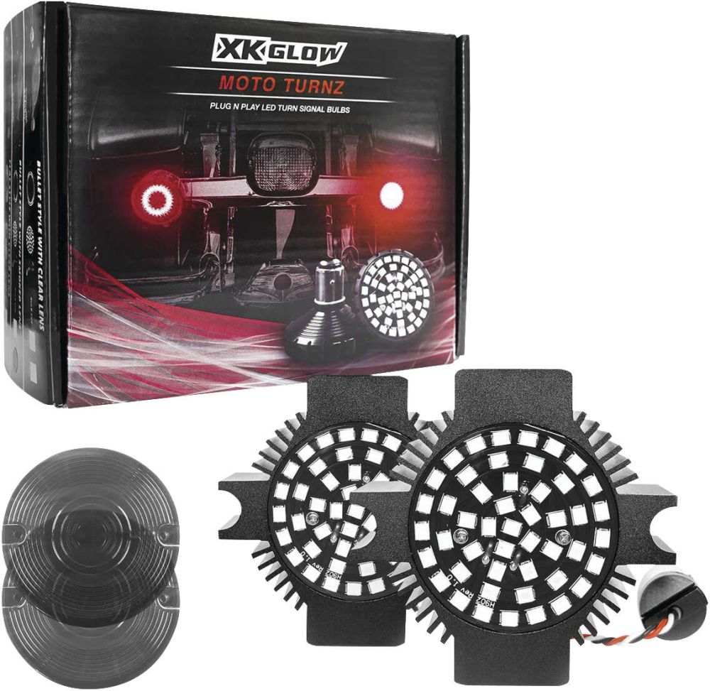 XK Glow LED Turn Signal and Lens Kit Dual Flat Red - XK1157F-RR-S