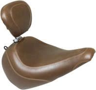 Mustang Wide Tripper Solo Seat Smooth With Backrest Brown 83019