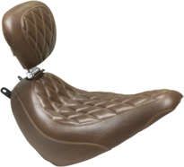 Mustang Wide Tripper Solo Seat Diamond Stitch With Backrest Brown 83004