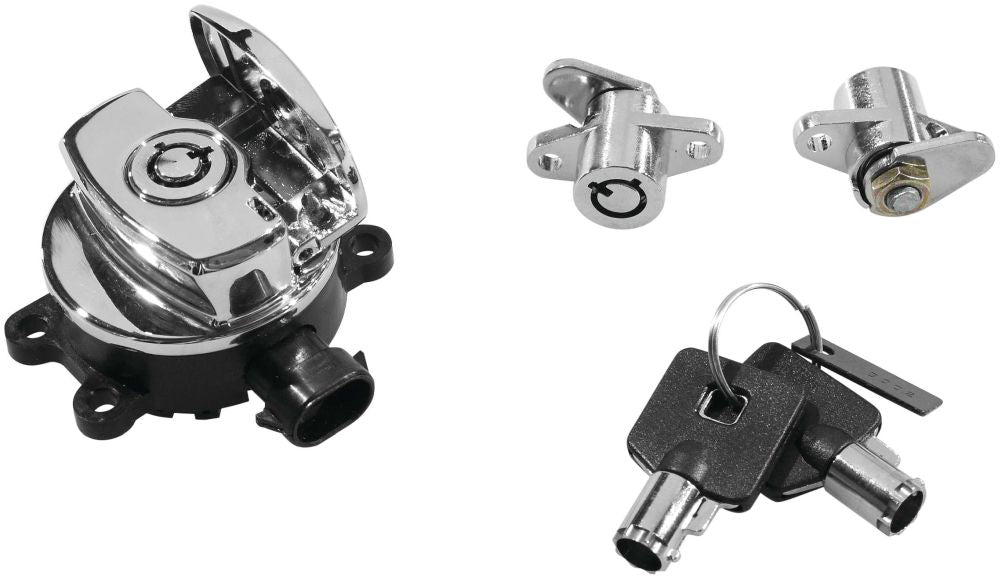 Bikers Choice Ignition Switch and Saddlebag Lock Kit For - 78403 Chrome
