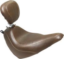Mustang Wide Tripper Solo Seat Smooth With Backrest Brown 83001