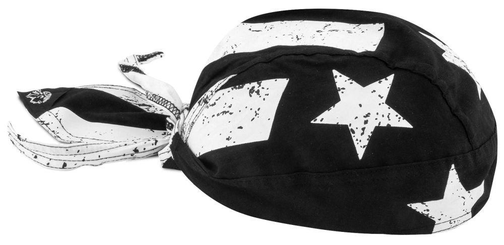 Zan Headgear Flydanna Cotton Black & White Vintage American Flag
