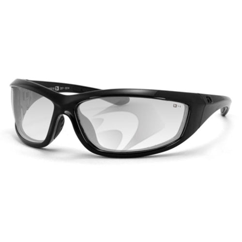 Bobster Charger Gloss Black Frame Clear Lens Sunglasses