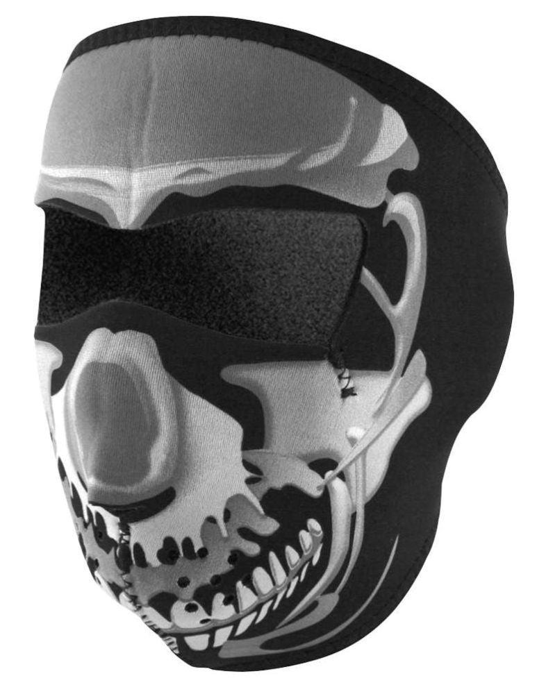 Zan Headgear Full Mask Neoprene Chrome Skull