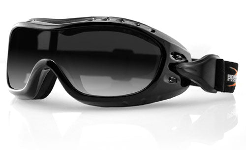 Bobster Night Hawk Gloss Black Frame Smoked Lens Goggles