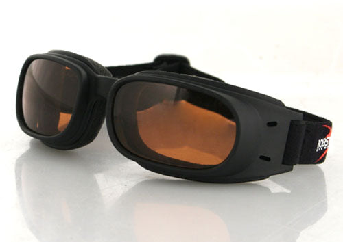 Bobster Piston Black Frame Amber Lens Goggles Matte
