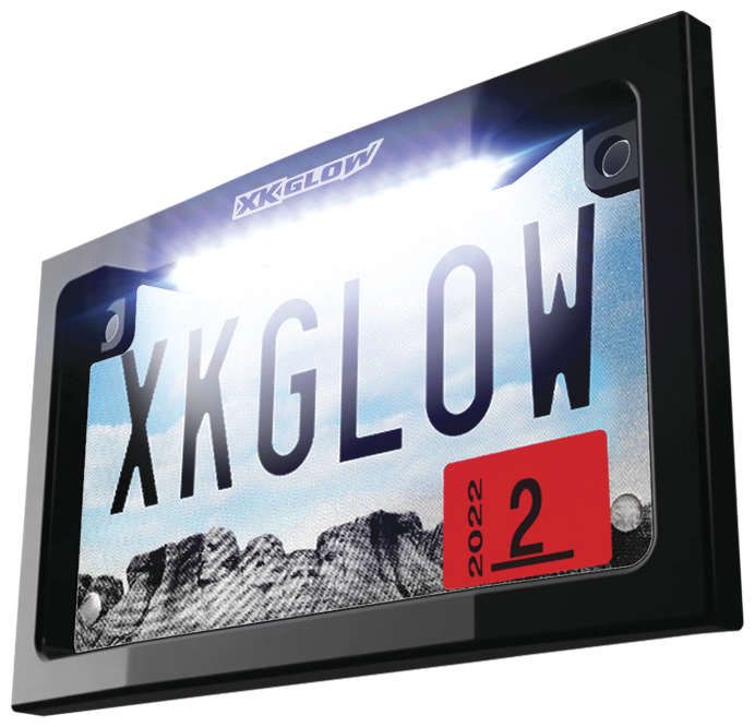 XK Glow LED License Plate Frame with White LED Black - XK034019-B