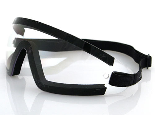 Bobster Wrap Around Black Frame Clear Lens Goggles