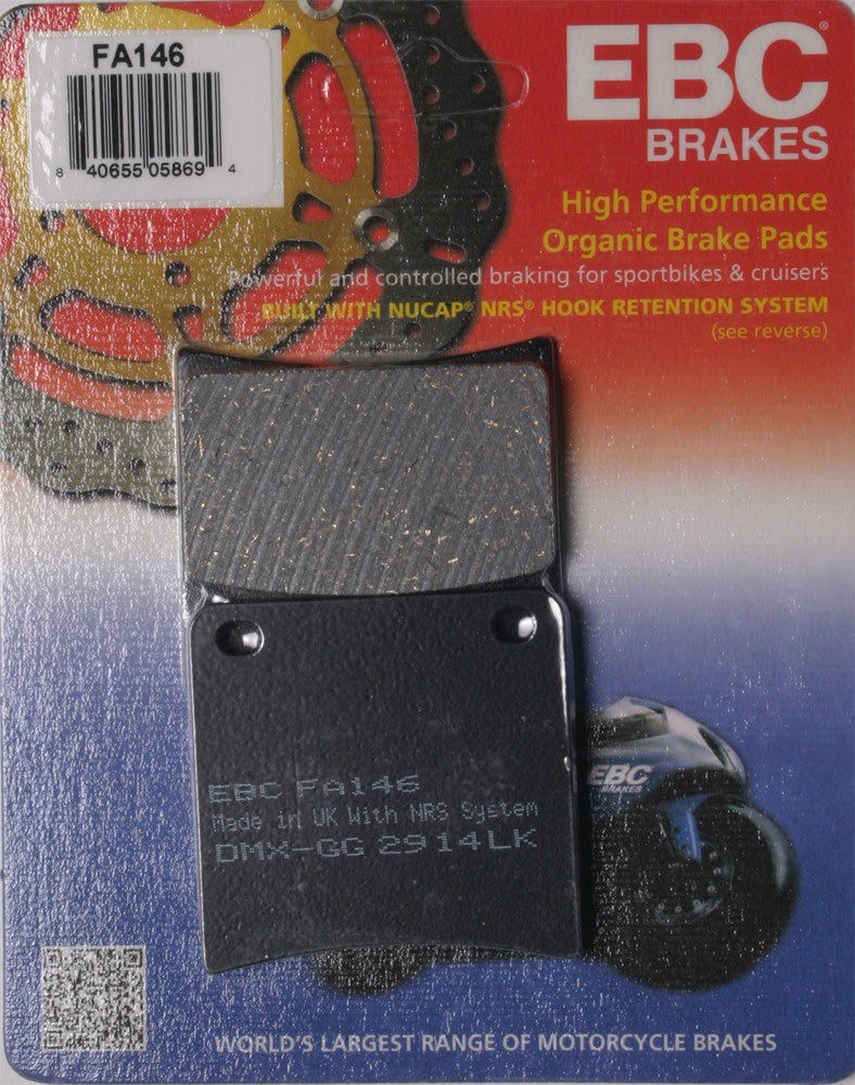 EBC 1 Pair FA Series Organic Replacement Brake Pads MPN FA146