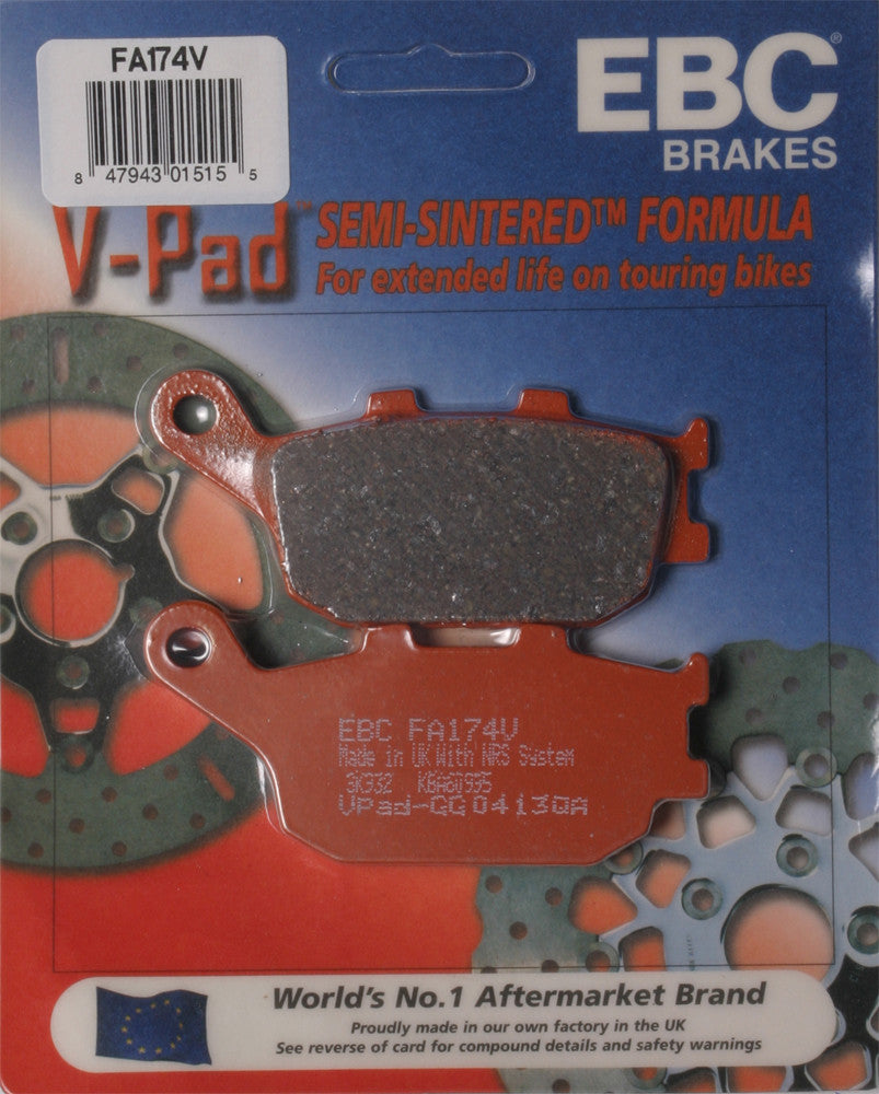 EBC 1 Pair V-Pad Semi-Sintered Touring Brake Pads MPN FA174V