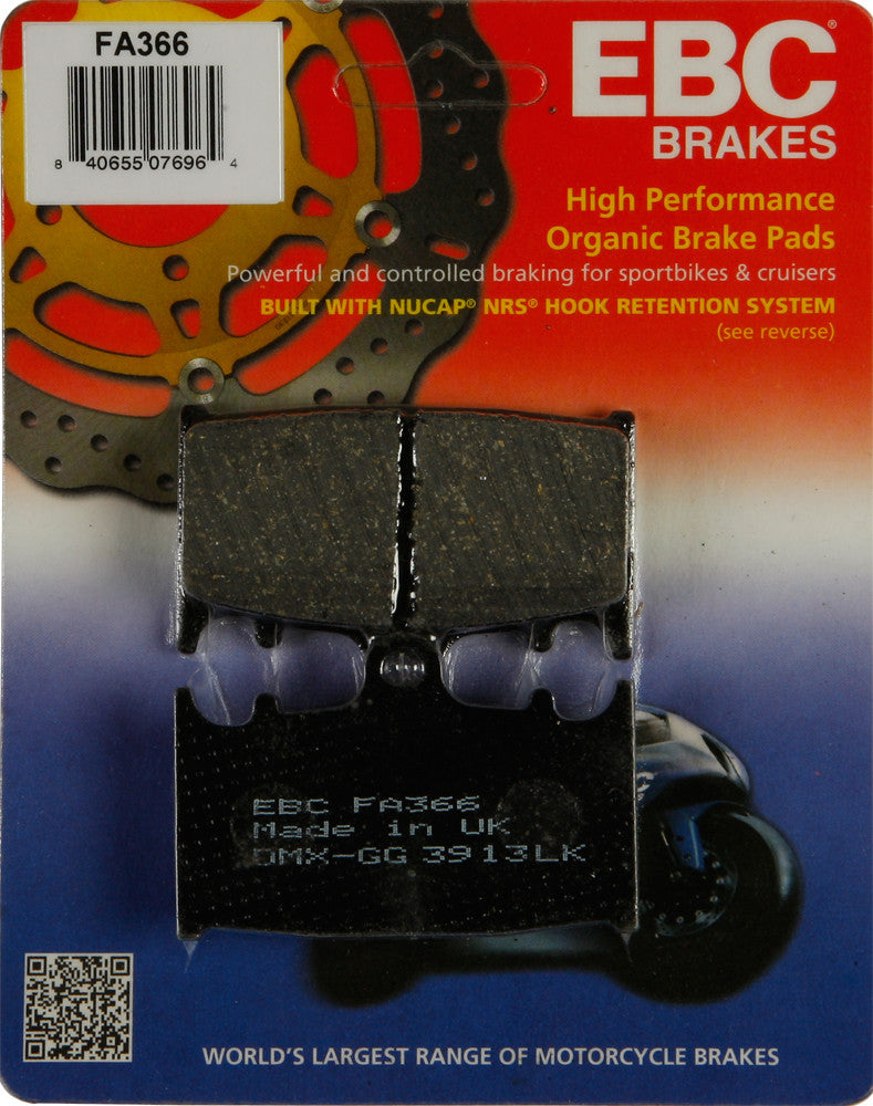 EBC 1 Pair FA Series Organic Replacement Brake Pads MPN FA366