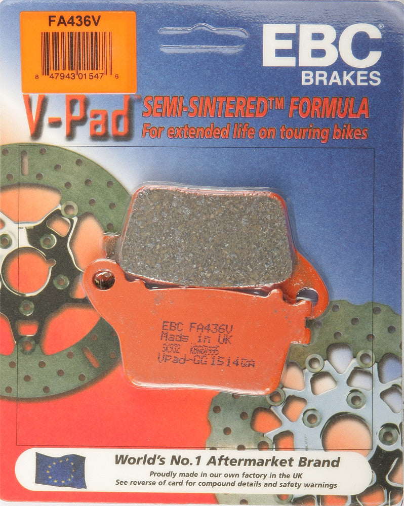 EBC 1 Pair V-Pad Semi-Sintered Touring Brake Pads MPN FA436V