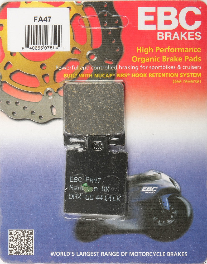 EBC 1 Pair FA Series Organic Replacement Brake Pads MPN FA47