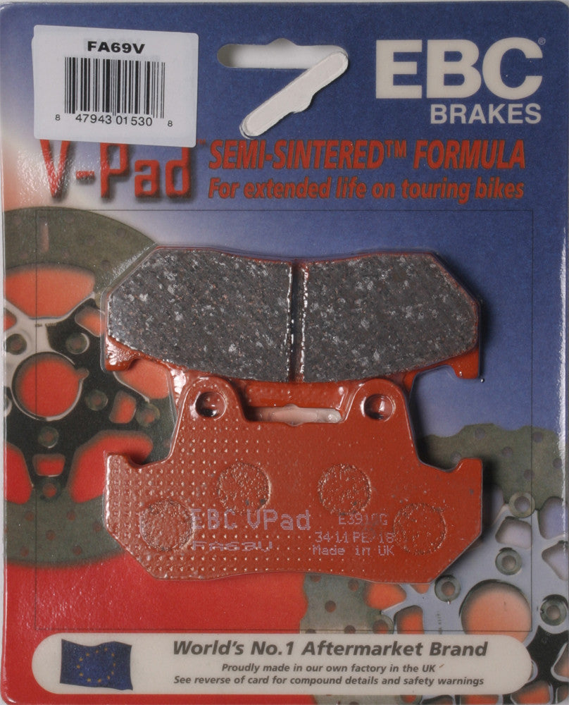 EBC 1 Pair V-Pad Semi-Sintered Touring Brake Pads MPN FA69V