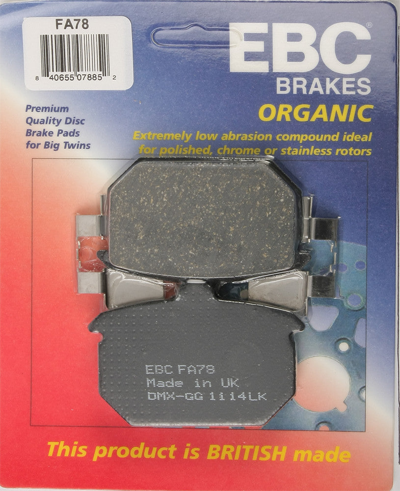 EBC 1 Pair FA Series Organic Replacement Brake Pads MPN FA78
