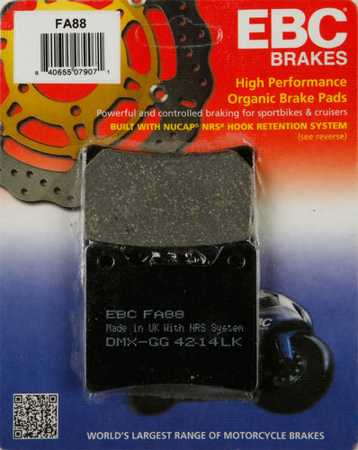 EBC 1 Pair FA Series Organic Replacement Brake Pads MPN FA88