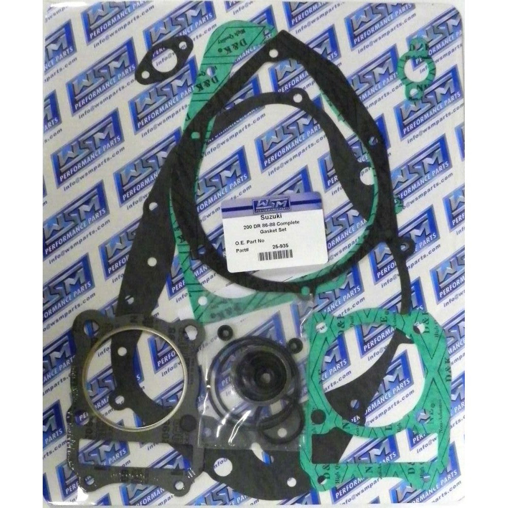 WSM Complete Gasket Kit For Suzuki 200 DR 86-88 / 96-20 25-935