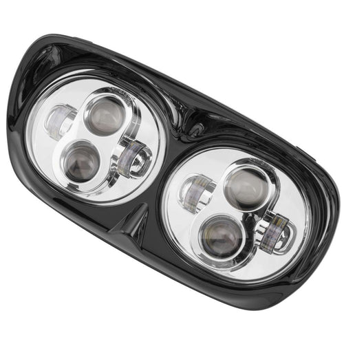 Letric Lighting Headlights For Road Glide Chrome/Black 80Watt Hi/Lo