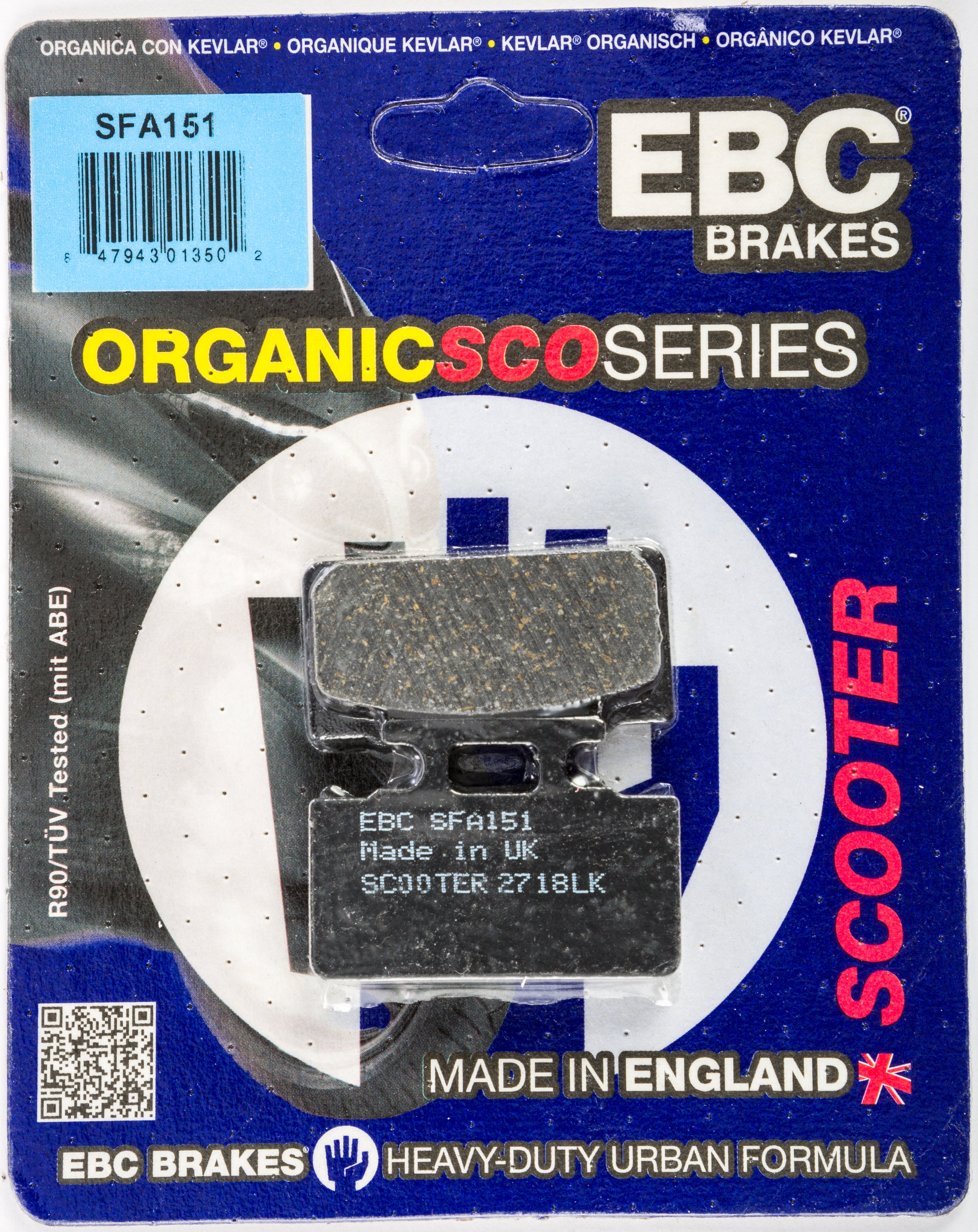 EBC 1 Pair Premium SFA Organic OE Replacement Brake Pads MPN SFA151
