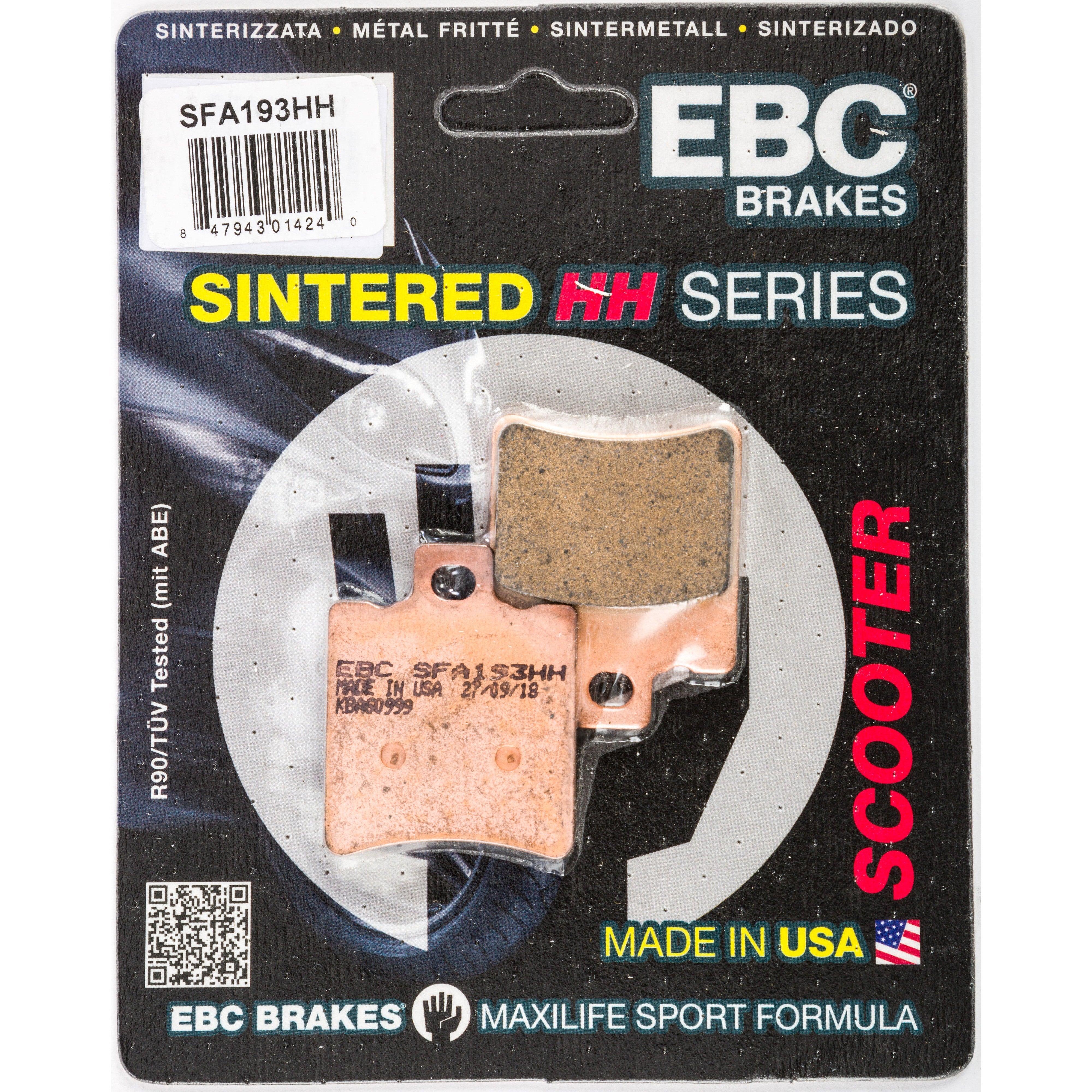 EBC 1 Pair SFA HH Series Scooter Sintered Brake Pads MPN SFA193HH